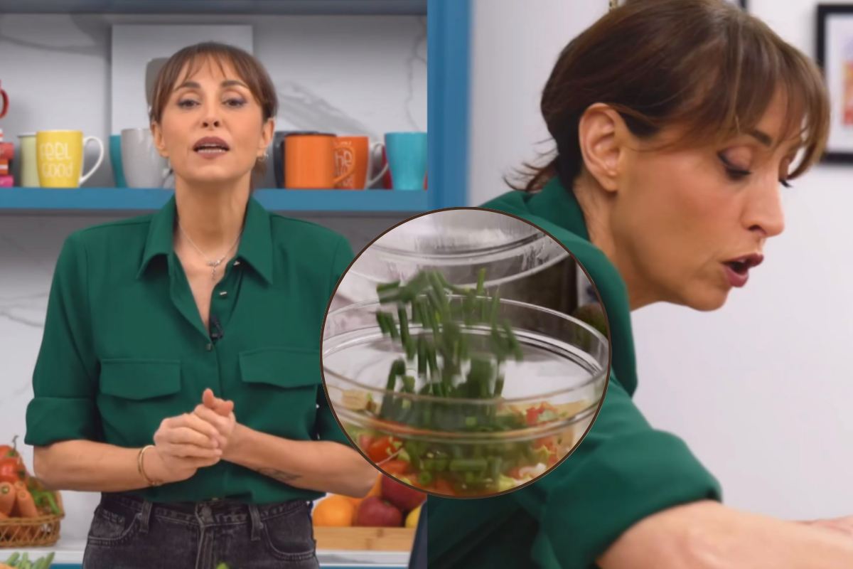 Collage di Benedetta Parodi e insalata